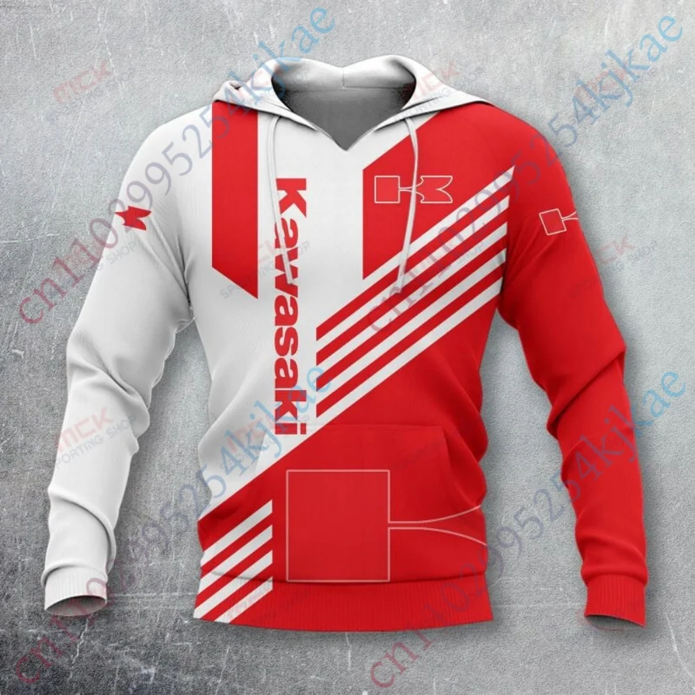 

New Kawasaki Hoodies For Men Clothing Long sleeve Sport Streetwear Anime zip-up Hooded sweatshirt Casual Sport Pullover Top