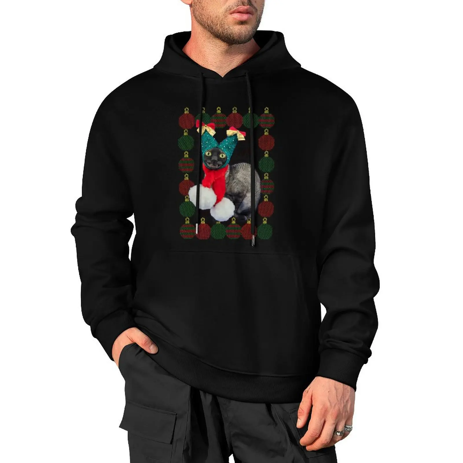 

Pixel Christmas Sweater Pullover Hoodie mens clothes streetwear men mens clothing graphic t shirts men men's hoodies