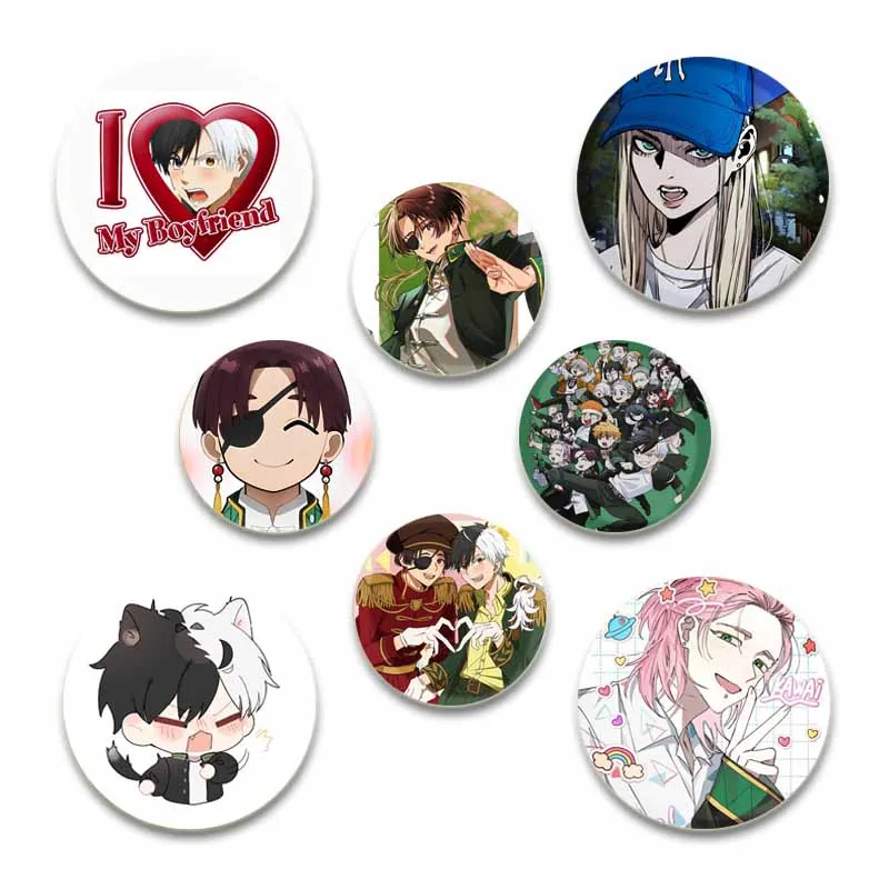 Anime Wind Breaker Brooch Cartoon Figures Haruka Sakura Touma Hiiragi Hayato Suou Badge Snap-in Pins for Backpack Accessories