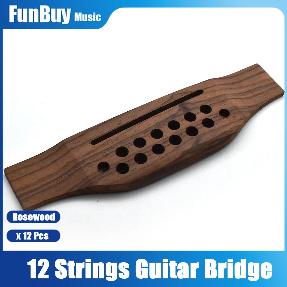 

12Pcs Rosewood Bridge for 12 String Acoustic Guitar Accessories Part Replacement