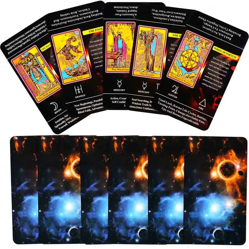 12x7 cm 78 Karten mit Bedeutung auf ihnen Anfänger klassische Tarot Deck Spiele