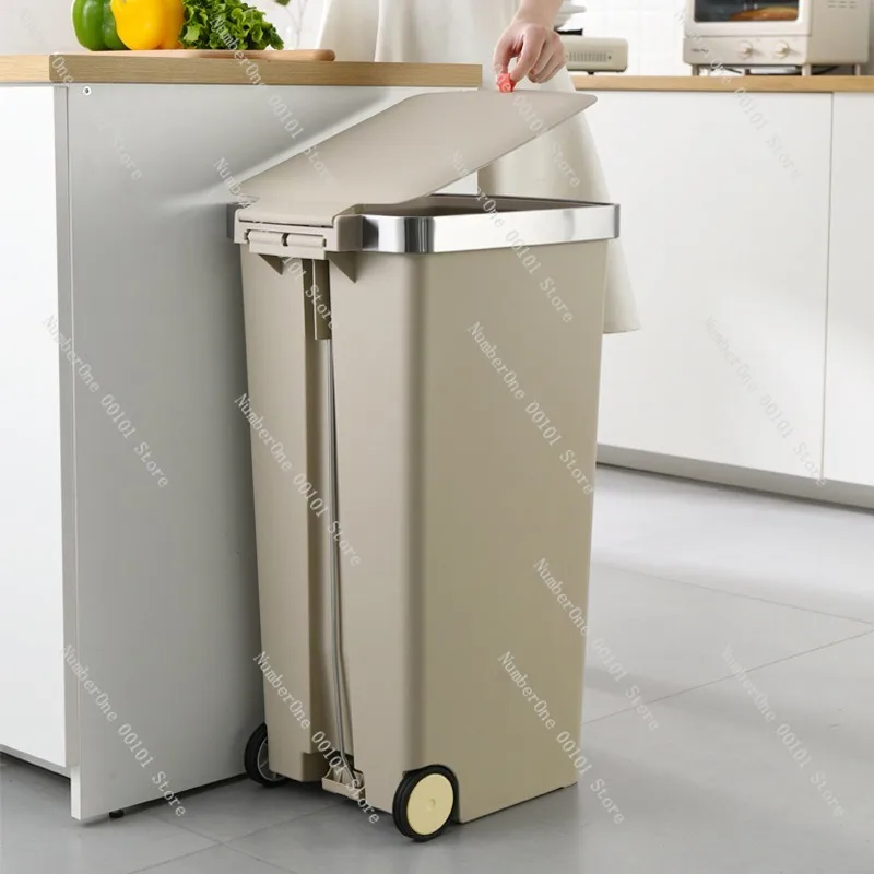 2026 Home Large Capacity Trash Can, Premium Covered Pedal Waste Bin, Simple Modern Garbage Bucket for Bathroom Kitchen Toilet