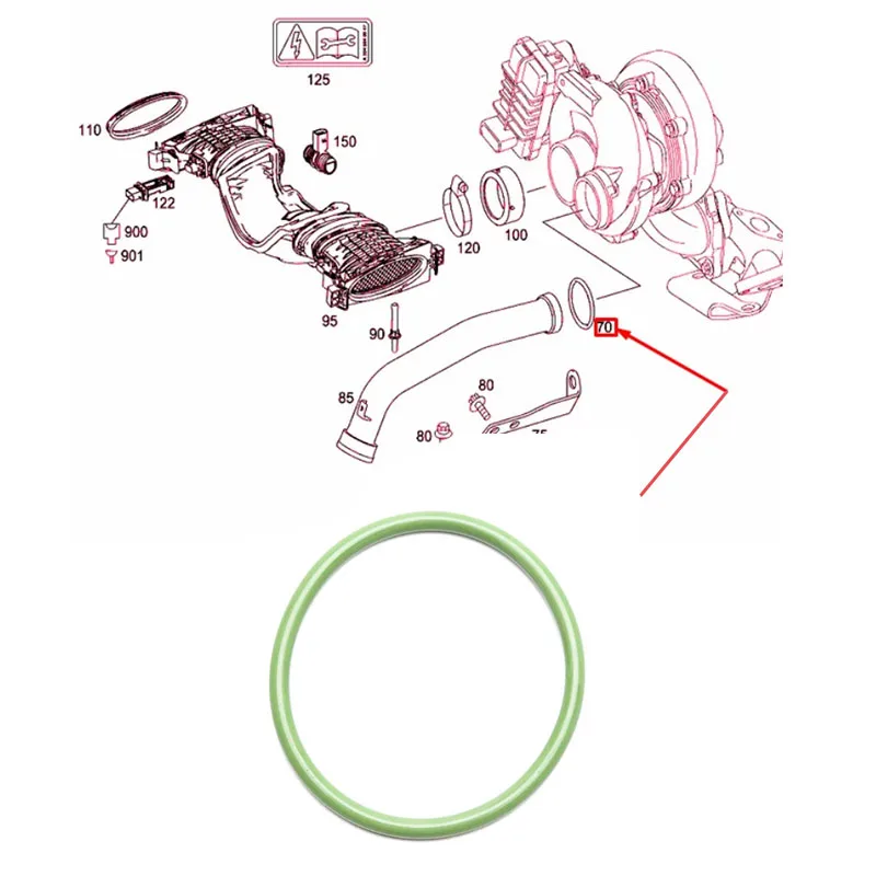 

1X уплотнительные кольца турбоуплотнителя для Mercedes OM642 A0149976445 зеленые уплотнительные кольца автомобильные аксессуары