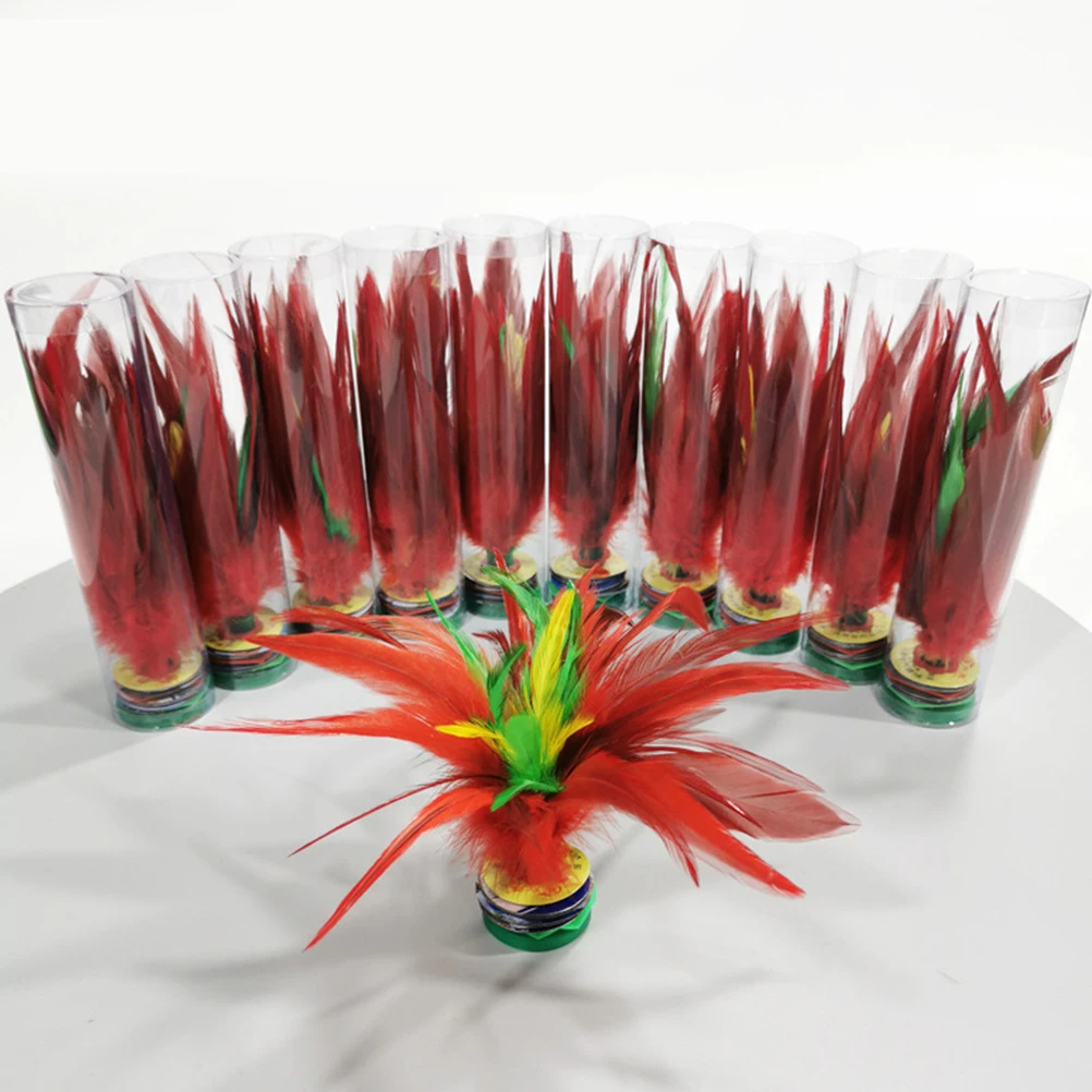 

5pcs Colorful Big Shuttlecock Kicking Foot Chapteh Exercise Games Chinese Jianzi Toys for Indoor Outdoor Fun