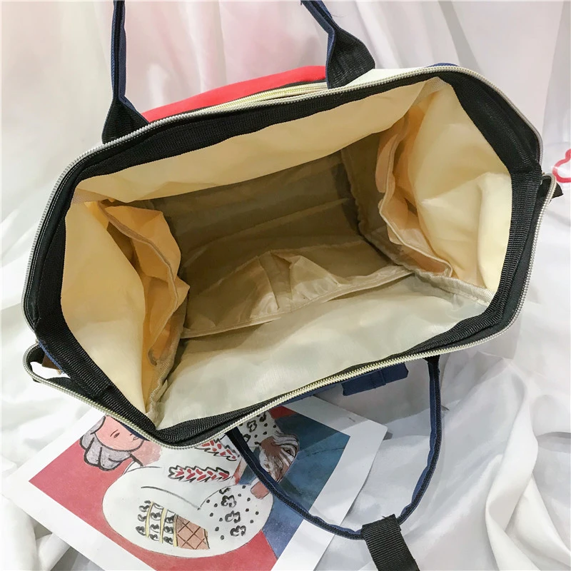 Large capacity solid color shoulder mommy bag, fashion leisure portable multi-functional maternal bag