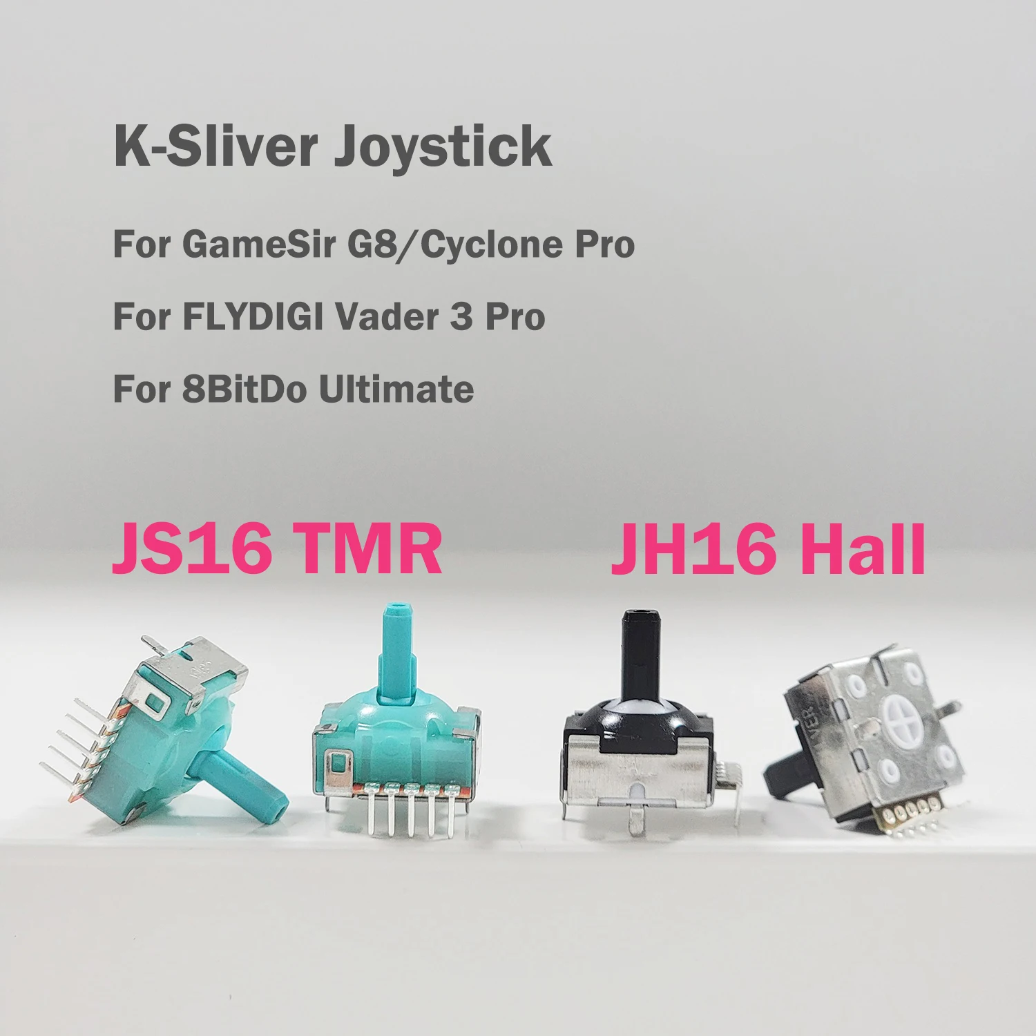 

2pcs K-Sliver JS16 TMR JH16 Hall Effect Joystick Electromagnetic Joystick for FLYDIGI Vader 3 Pro for Gamesir G8 3D Analog Stick