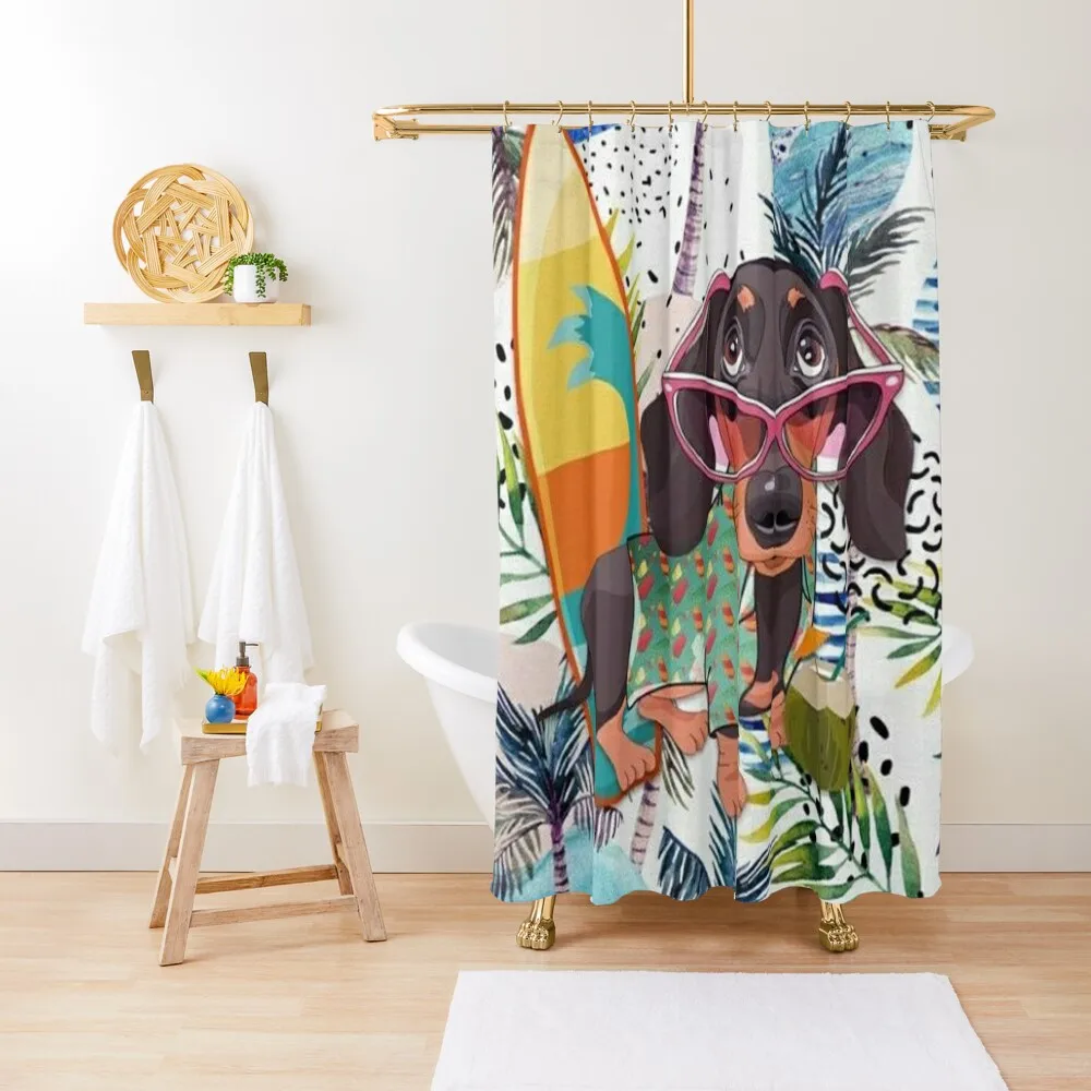 

Dachshund Dog popart art Shower Curtain For Bathrooms With Beautiful Designs For Bathroom Shower For Bathroom Curtain