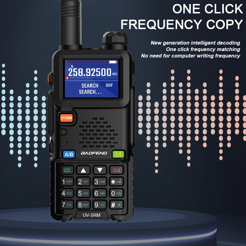 Baofeng UV-5RM Walkie Talkie 15W Air Band Wirless Copy Frequency Multi-Band AM FM 999CH Type-C NOAA Long Range Two Way Ham Radio