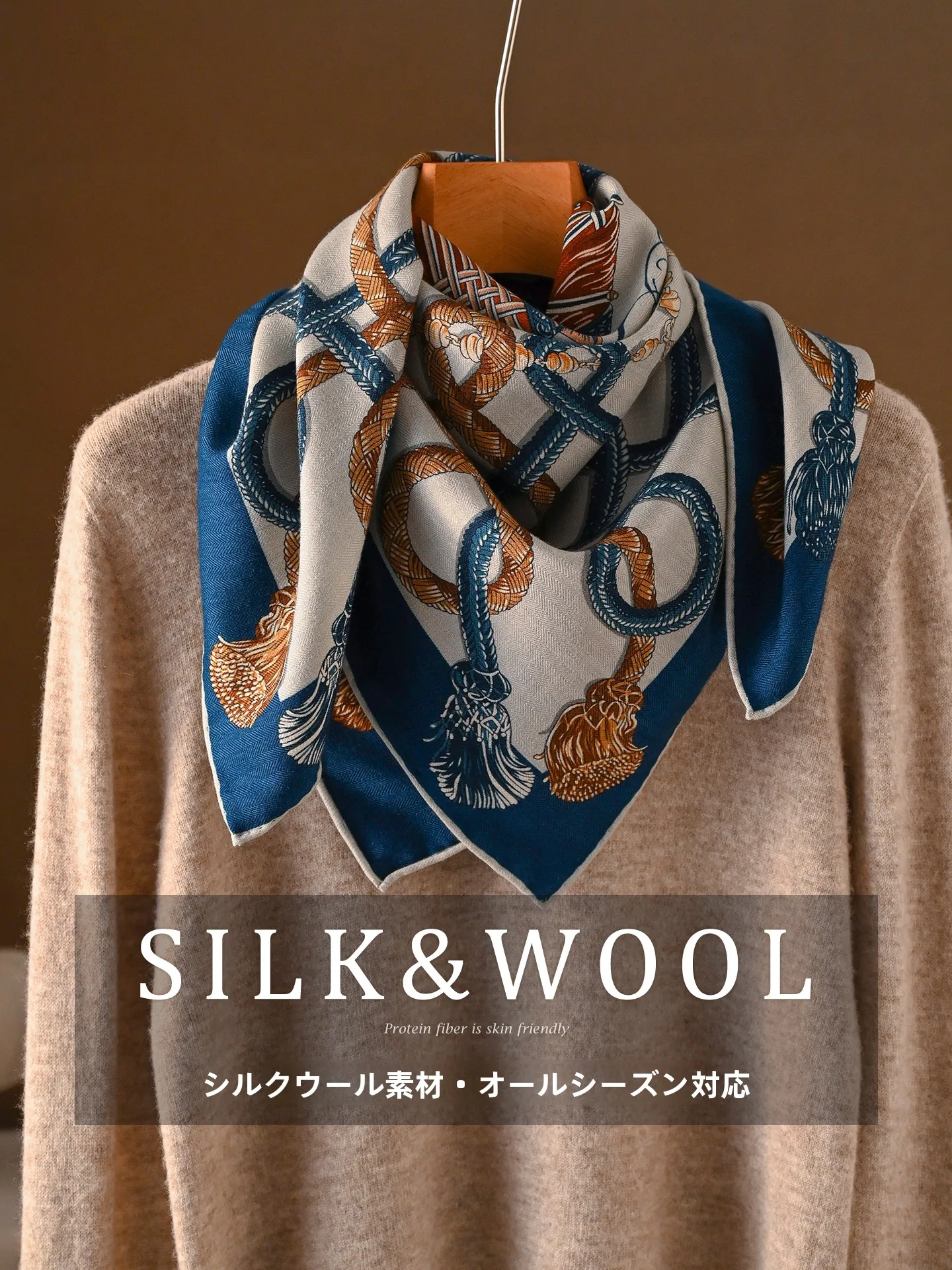 Echarpe-carree-en-soie-et-laine-bleue-pour-femme-nouvelle-collection-printemps-2026-legere-de-luxe-triangulaire-haut-de-gamme-accessoire-de-mode