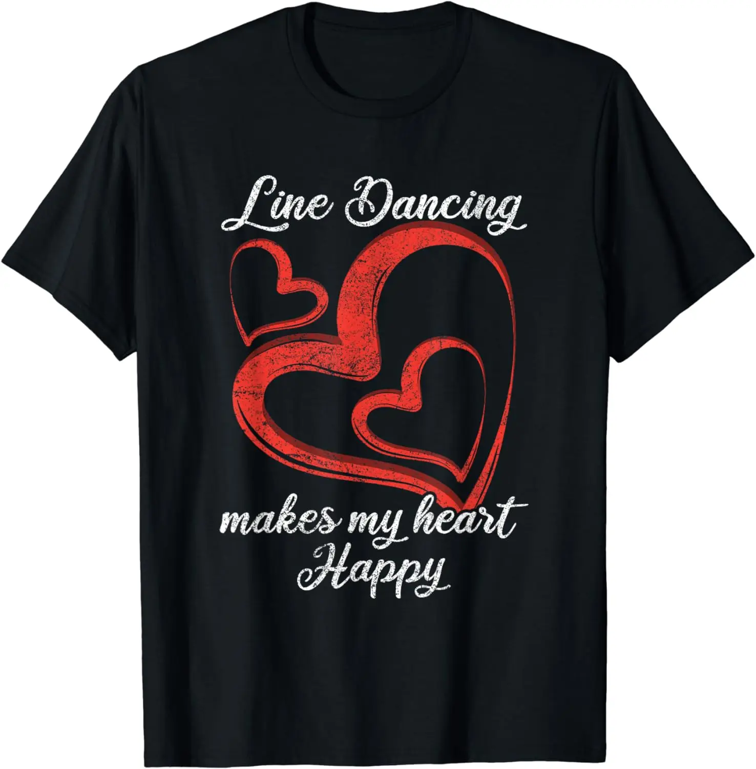 Line Dancing Makes My Heart Happy Line Dance T-Shirt  Graphic T Shirts  Women Clothing Tops  Ropa Mujer