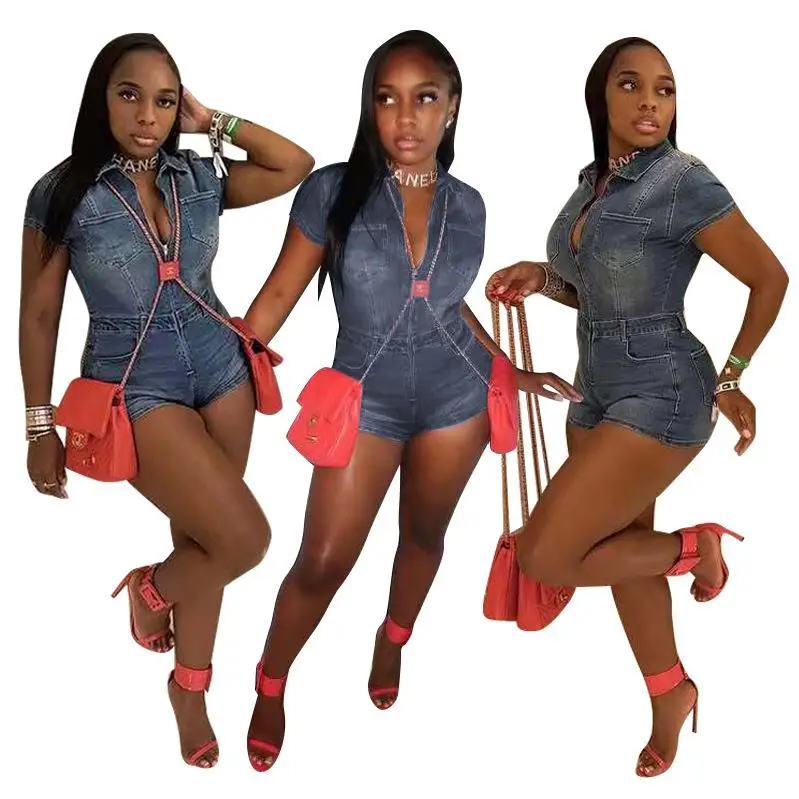 

Elastic ort Sved Denim Jumpsuit Thiened Mid-Waist Long Pants Women's Faion Autumn Collection No Brand Registered Trademark