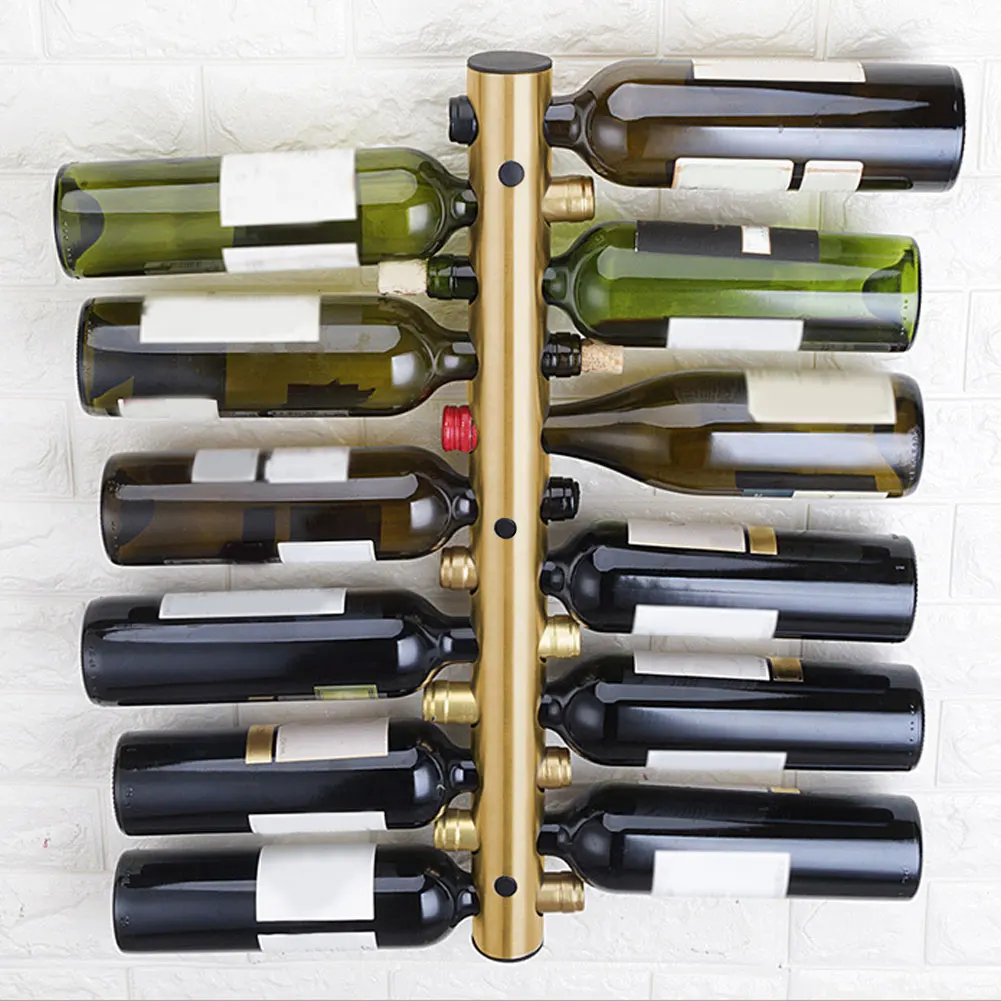 Stainless Steel Wall Mounted Vertical Red Wine Bottle Holder Rack for Household  Supplies Vertical Wine Rack Wall Wine Holder