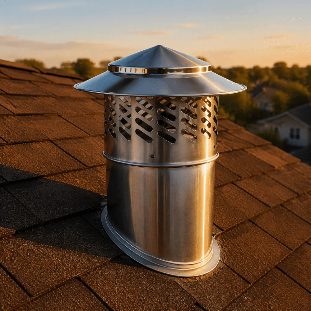 Premium Stainless Steel Chimney Cap Silver Weatherproof Rain Cover Cone Top Chimney Cap Chimney Flue