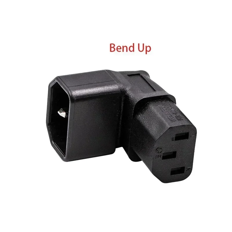 Nuevo conector IEC de 3 pines hacia abajo hasta 90 en ángulo IEC 320 C14 macho a C13 hembra conector adaptador de corriente enchufe de CA para montaje en pared LCD TV