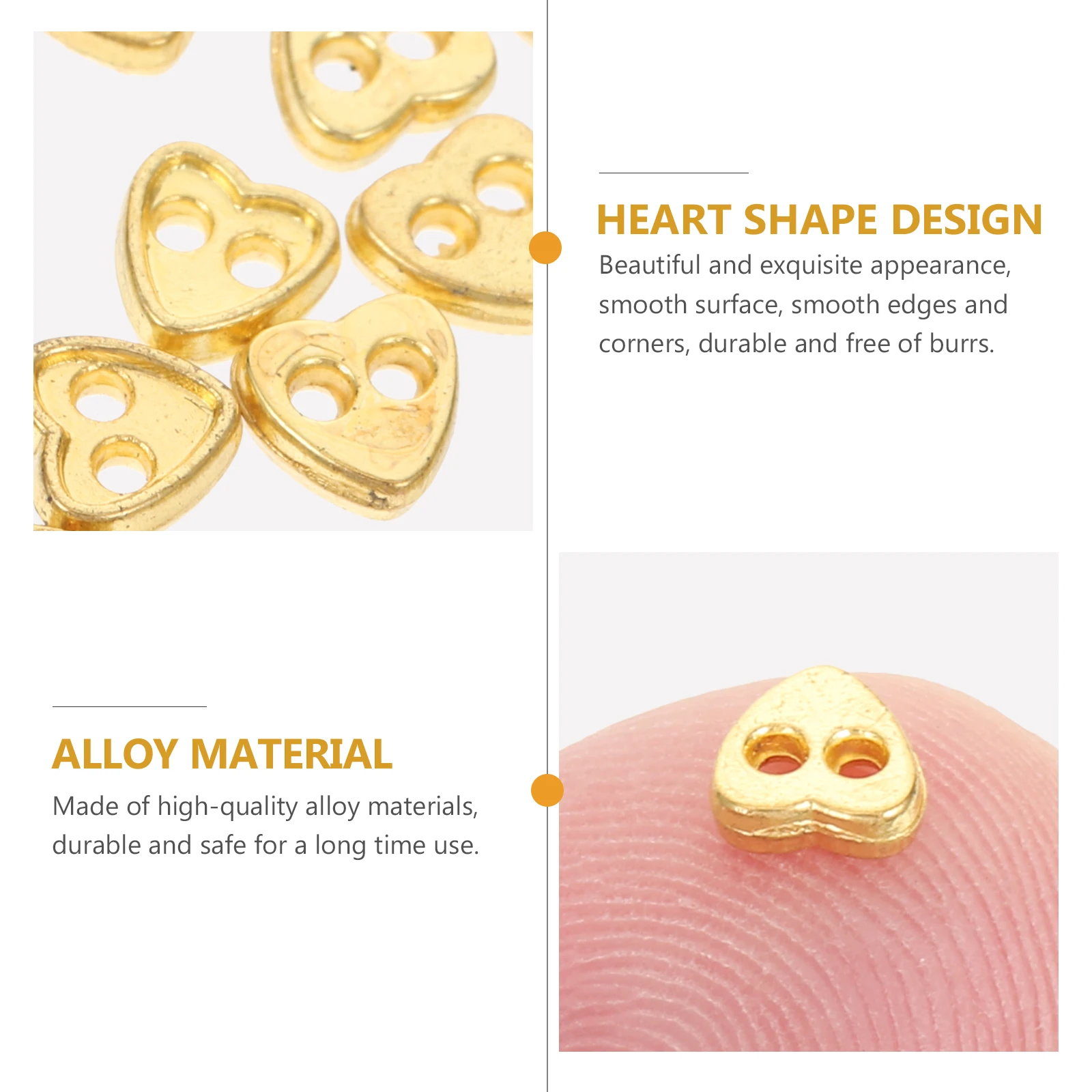 

100Pcs Love Themed Buttons Premium Mini Alloy Buttons for Creative Clothes DIY Delicate Decorative Button Accessories