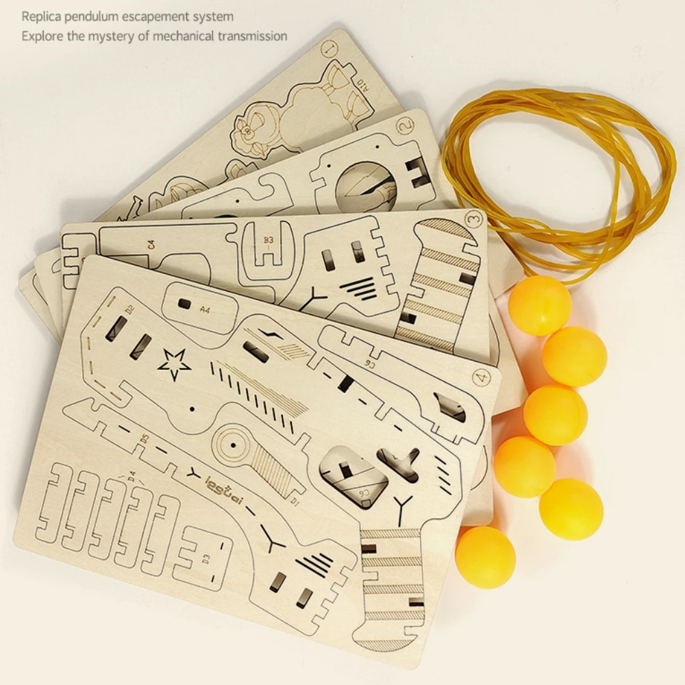 لتقوم بها بنفسك شريط مطاطي البنادق خشبية لغز بانوراما لعب الاطفال منشئ تجميع كتل البناء نماذج مسدس للبنين سلاح بينغ بونغ