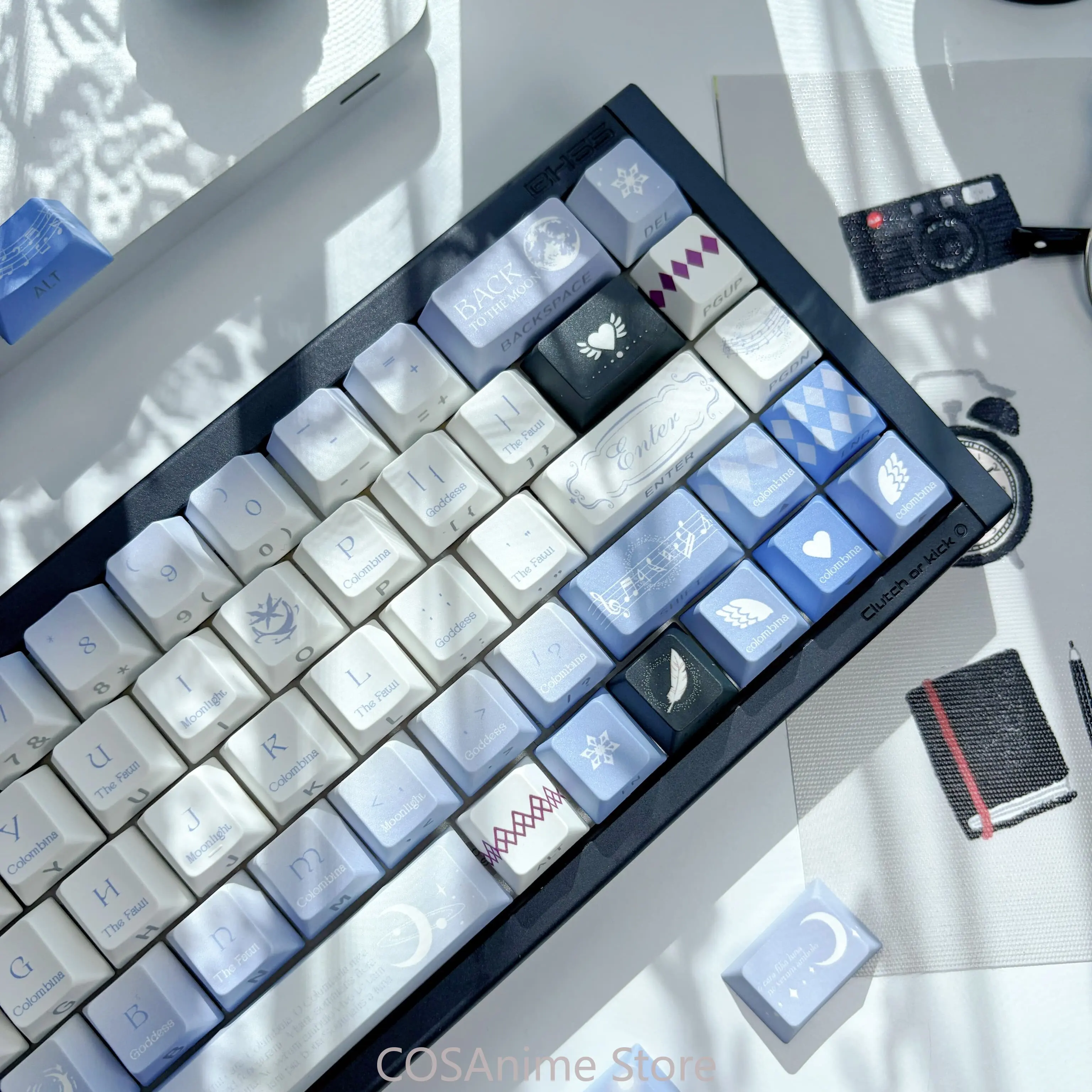 Genshin Impact Columbina Anime Cosplay Side Lighting Cartoon Keycaps PBT Mechanical Keyboard Keycap Keyboards Cap Fans Gift view 3