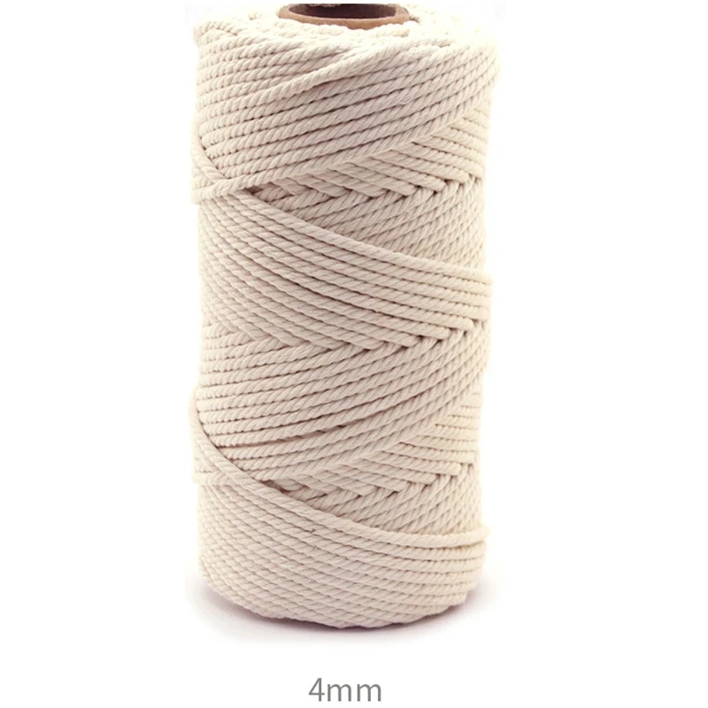 Macrame Koord 1/2/3/4/5/6Mm 109/218Yards Katoen Macrame Touw Ambachtelijk Koord Voor Diy Ambachten Breien Plant Hangers Kerst Bruiloft