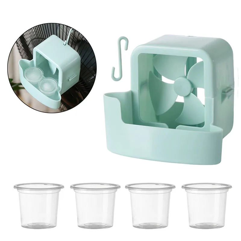 Electric Fan Cooling Storage Box Hanging Fan Cooling Tool With 4 Cup Household Cooling Box Fan Cooler Refrigeration Accessories