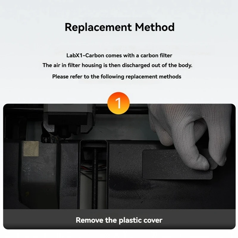 Filtro de ar de carbono ativado, 2 peças para bambu lab x1 x1c p1p p1s peças de impressora 3d filtro purificador de ar substituível