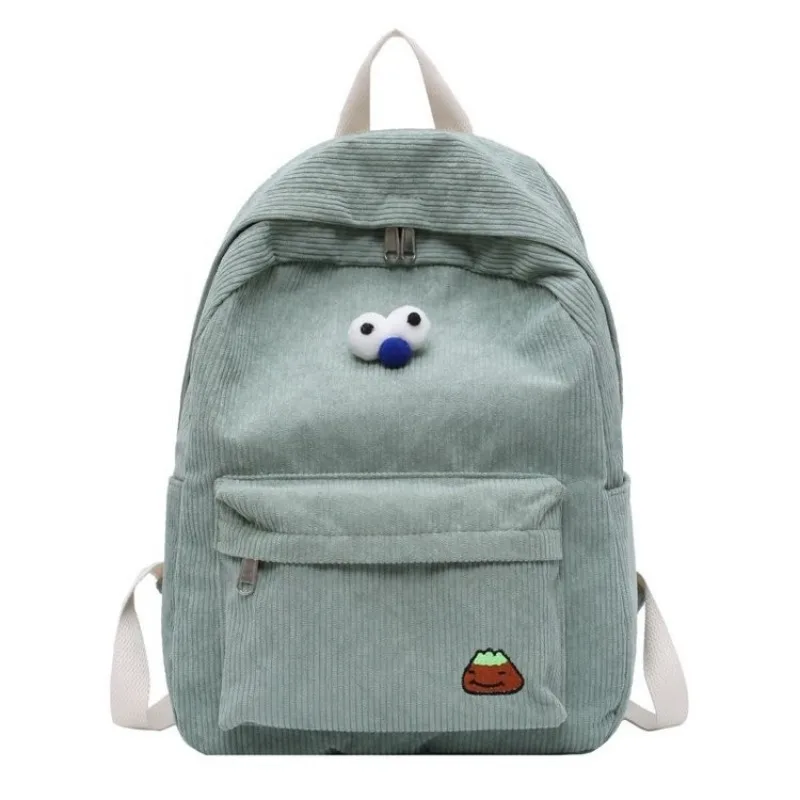 Cute High School Backpack Corduroy Bag New Fashion Solid Color Women Backpack Girls School Backpack Children Travel Bag