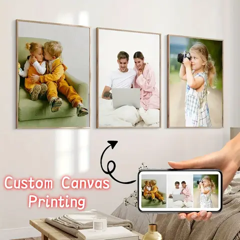 3pcs/set Custom Canvas Printing Personalized Photo Suitable for Family Life Pets Scenery Couple Weddings Home Decor Poster Gifts