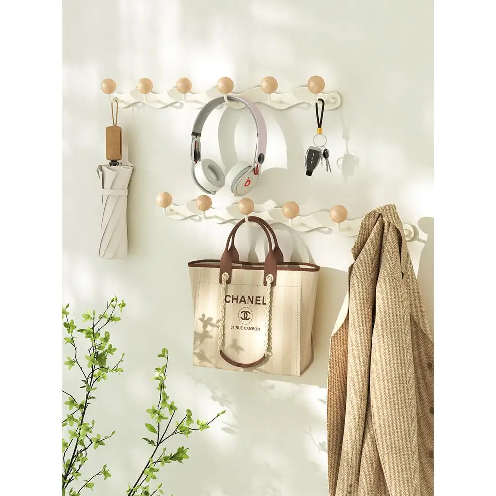 

Wall Mounted Clothes Hook Iron Material Adhesive Back No Drilling Required for Entrance Way And Office Use Rotatable Option A...