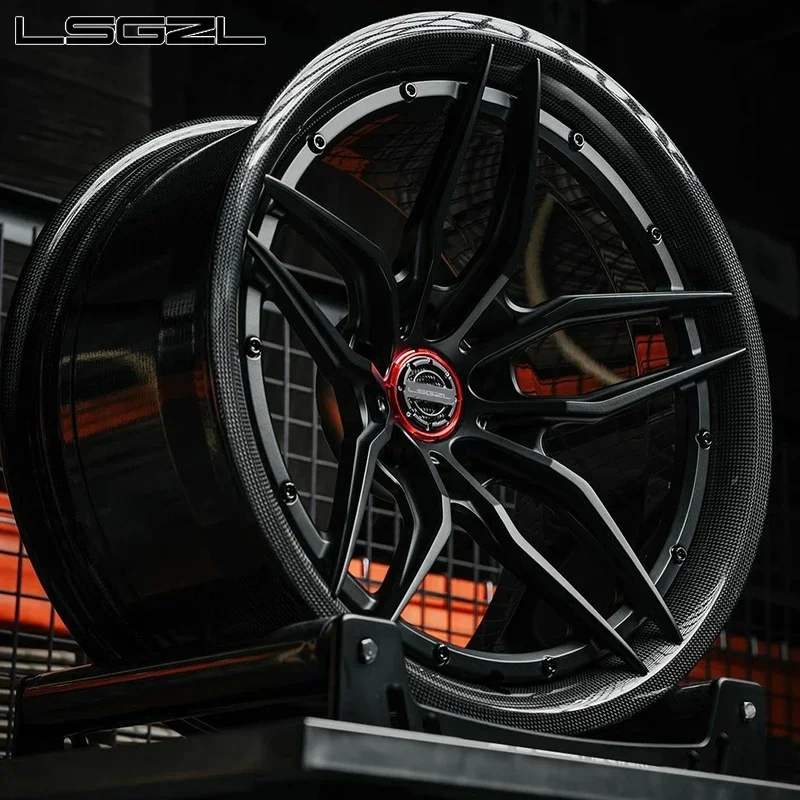 Carbon coated wheel 20 22 24 26 inch  5x114.3 5x120 5x130 6x139.7 Passenger Car Wheels for bently  Mclaren lamborgini hurcan