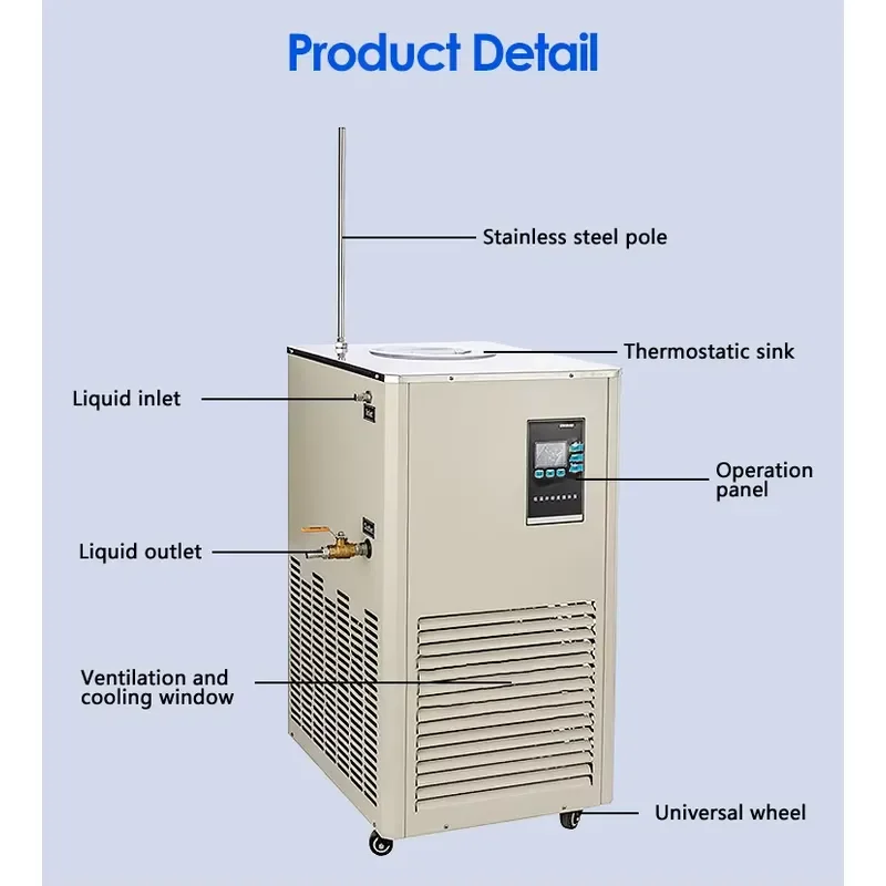 for  Benchtop 10L Low Temperature Recirculating Chiller Digital Temp Display Universal Interface