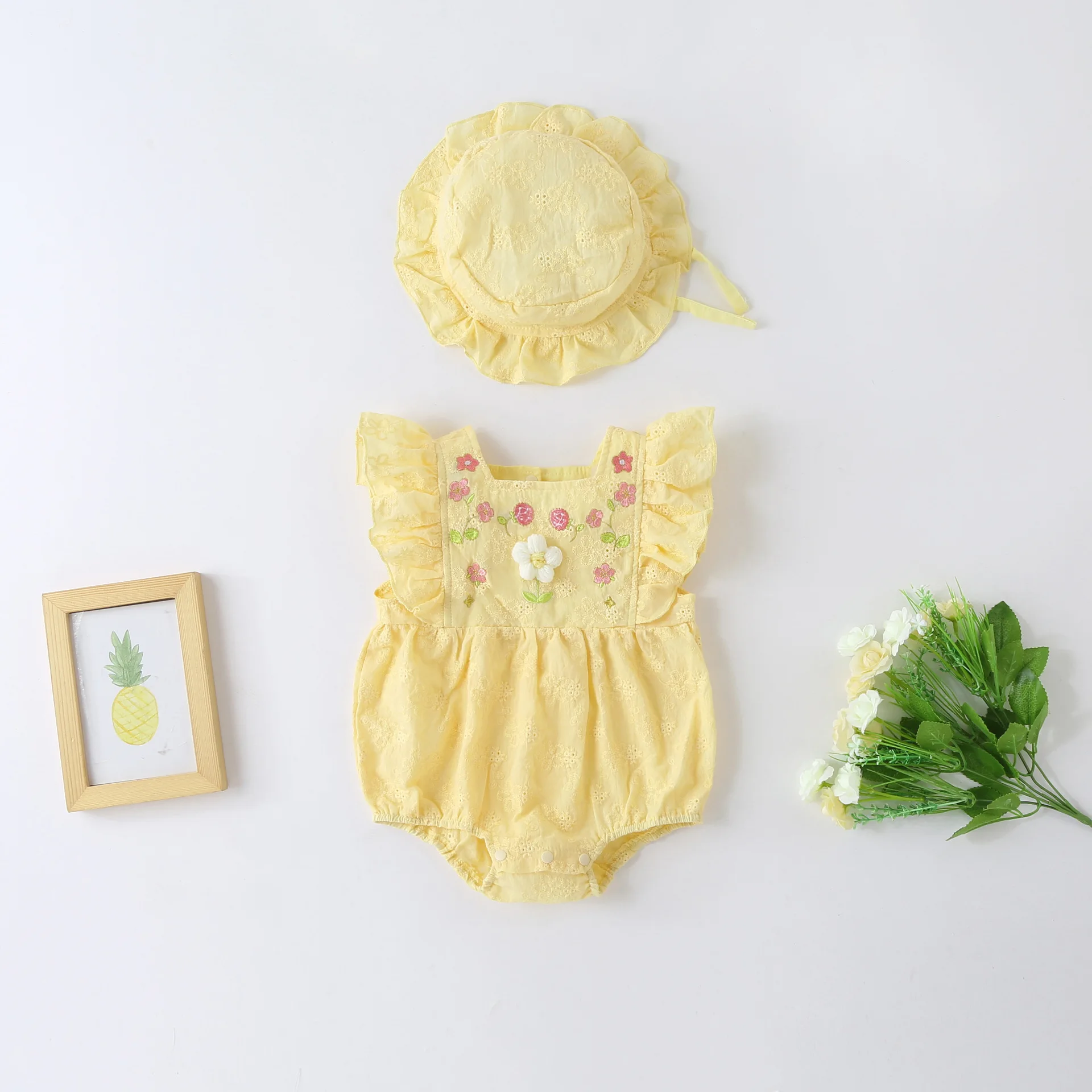 Summer Newborn Infant baby Girls Romper Embroidered Cotton Linen Infant Romper PLaysuit Jumpsuit Fashion Baby Clothing