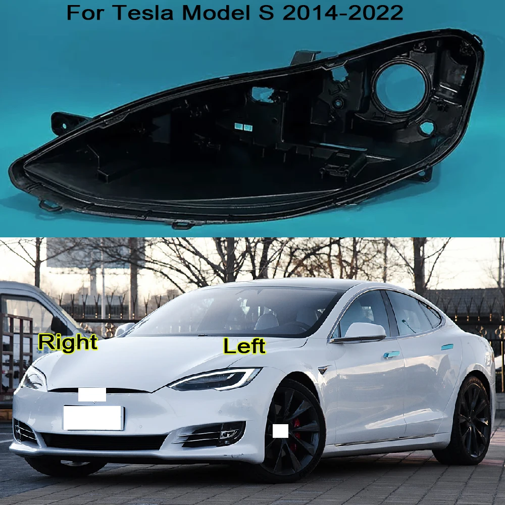 

For Tesla Model S 2014-2022 Headlamp Bottom Shell Front Headlight Base Replace Original Lampshade Brace Plastics PP Black Frame