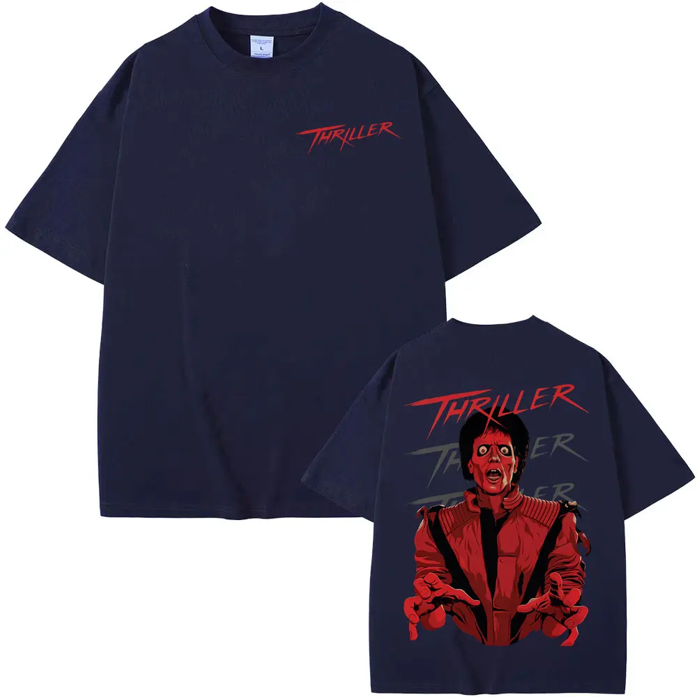 King of Pop Michael Jackson Thriller Graphic T Shirt Men Women Harajuku Vintage Style T-shirts High Quality 100% Cotton T Shirts