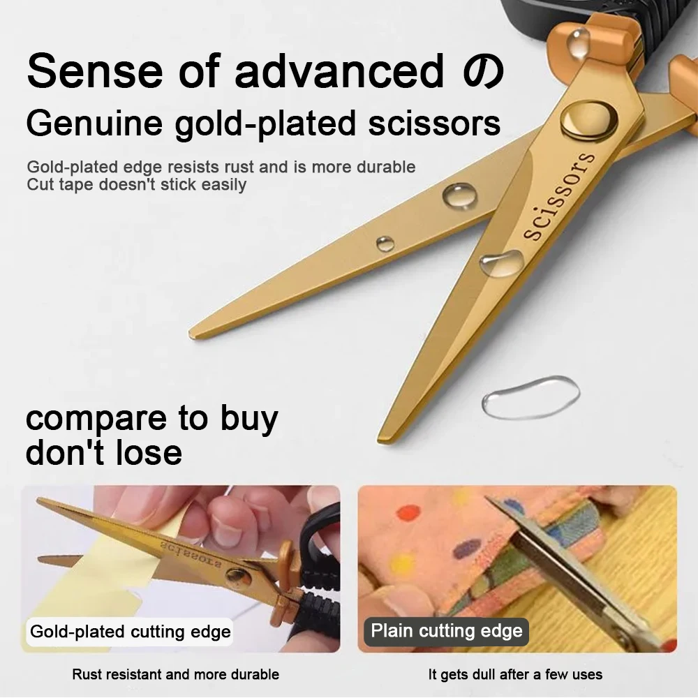 Stainless Steel Professional Sewing Scissors Vintage Multifunctional Mini Scissors Safety Sewing Fabric Cutter for Home Office