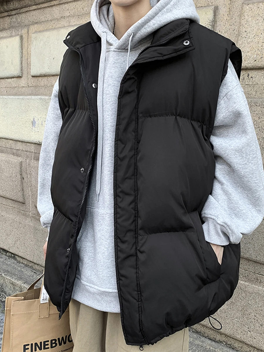 

Мужской утепленный хлопковый жилет с капюшоном для молодежи, модная зимняя верхняя одежда, не требующая глажки