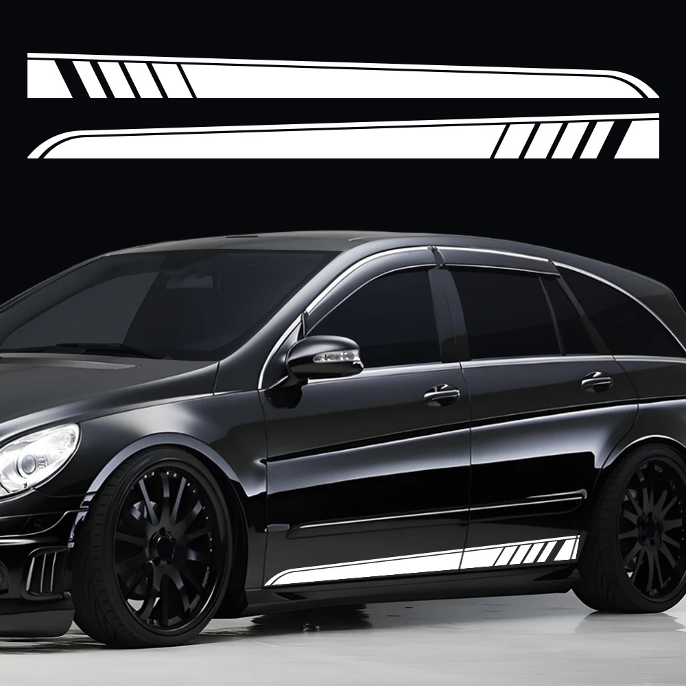 2PCS Car Door Side Stickers Self-adhesive Vinyl Decals For Mercedes-Benz R-Class W251 Auto Body Decoration Stickers Accessories