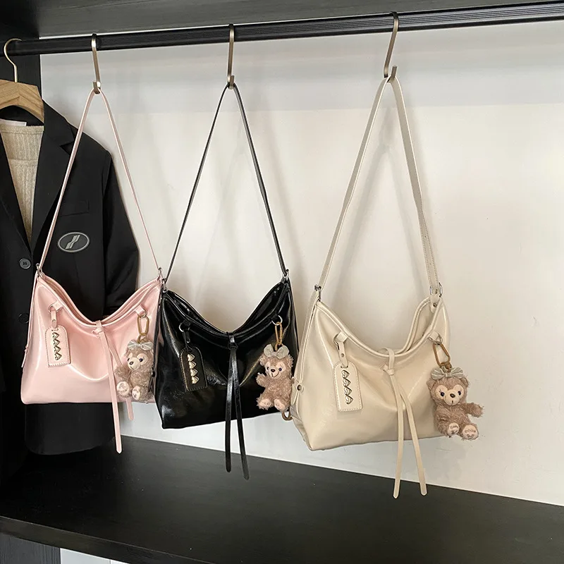 

‌ Сумка-хобо с напуском 2025: сумка для подмышек из мягкой кожи, шикарная сумка через плечо для женщин, офиса и отпуска