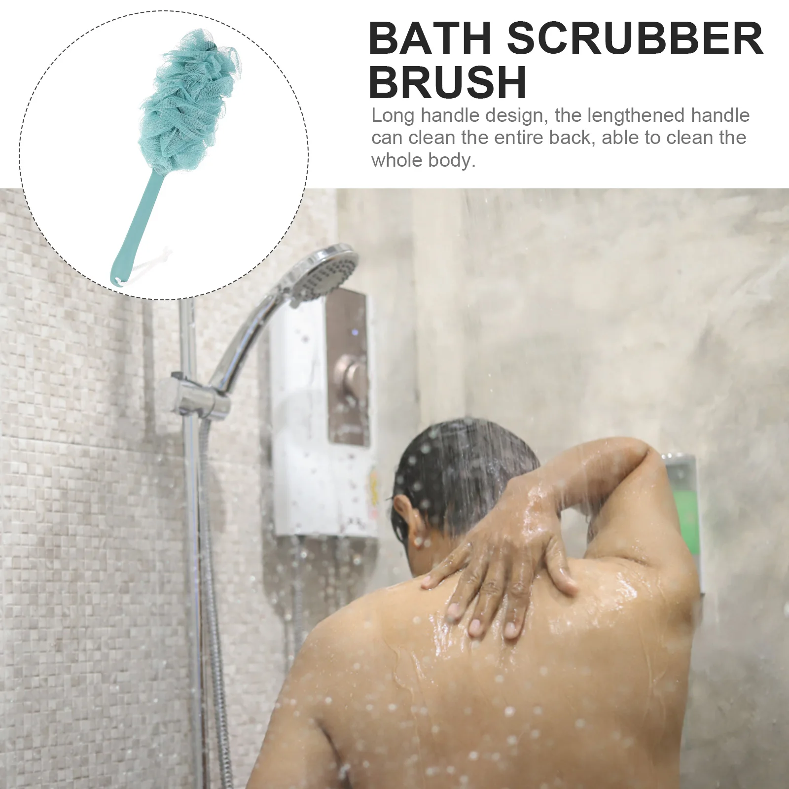 

Deluxe Mesh Brush Long Handle for Back Cleansing Body Sponges Long Handle Bath Brush Shower Spa Tools Exfoliation Accessories