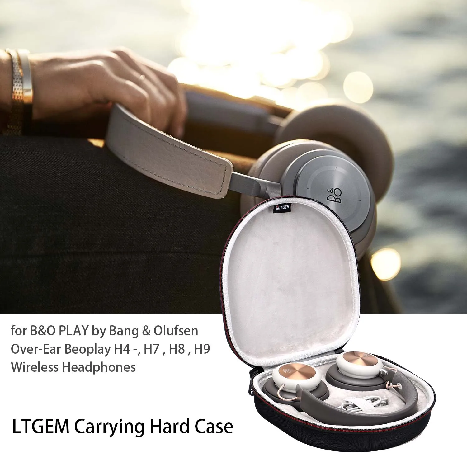 LTGEM EVA Storage Travel Carrying Case For B&O PLAY by Bang&Olufsen Over-Ear Beoplay H4 Wireless Headphones