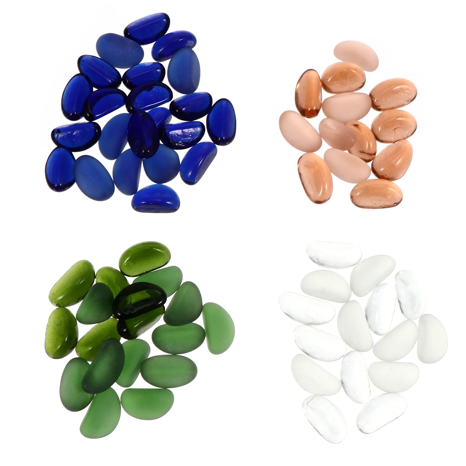 

1000G Decorative Stones Stone Ornament Fish Tank Frosted Glass Aquarium Accessory Smooth Durable Glass For Water Garden Pond