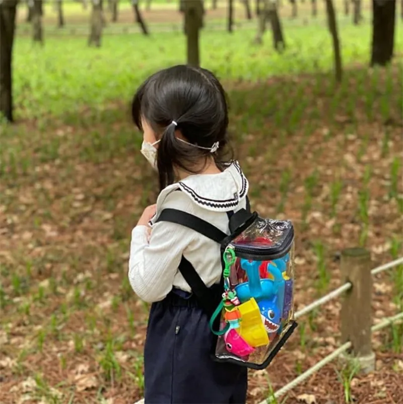 Cute PVC School Book Bags for Kids New Style Children Mini Backpack Girl Boy Clear School Backpack Baby Beach Bag Travel Bag
