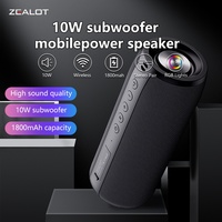 ZEALOT S51 10W Portable Subwoofer Wireless Shower Speaker, Hifi Sound quality, Dual Pairing, 1800mAh Battery, 12 Hours Playtime.