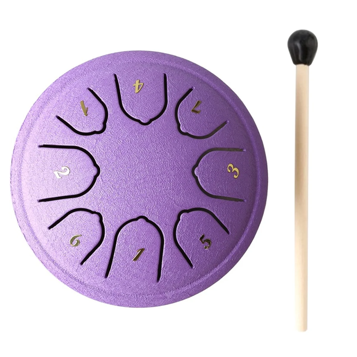 Rain Drum for Outside Steel Tongue Drum, 8 Notes 4.5 Inch Chakra Tank Drum Steel Percussion Padded Mallets Purple