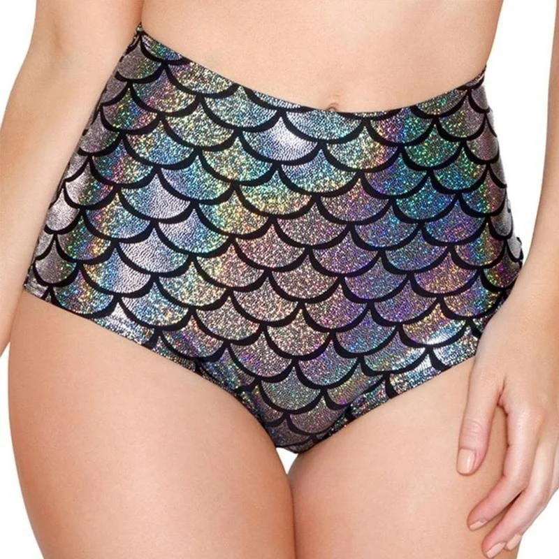 Culotte sirène taille haute pour femme, lingerie sexy, caleçon, short, sous-vêtement, noir, rouge