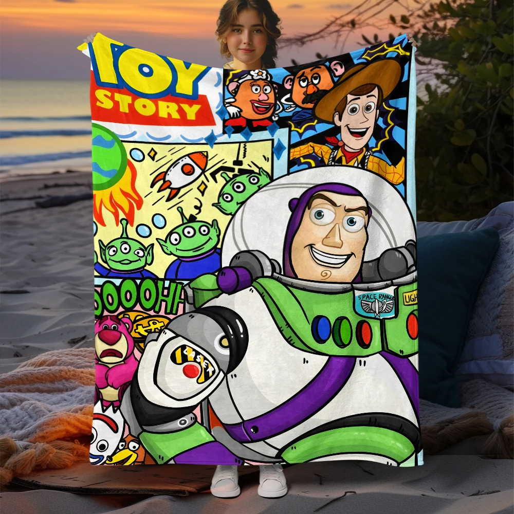 Toy Story printed flannel thin blanket, Four seasons blanket,for sofa, beds, travel picnic blanket,Buzz Lightyear gifts blanket