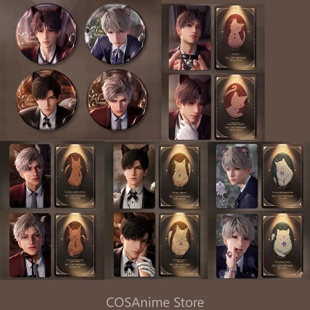 

Наборы Love and Deepspace Sylus Xavier Zayne Rafayel Caleb, значок аниме, брошь, маленькая коллекция карт, косплей, подарок на Хэллоуин, 12 шт.