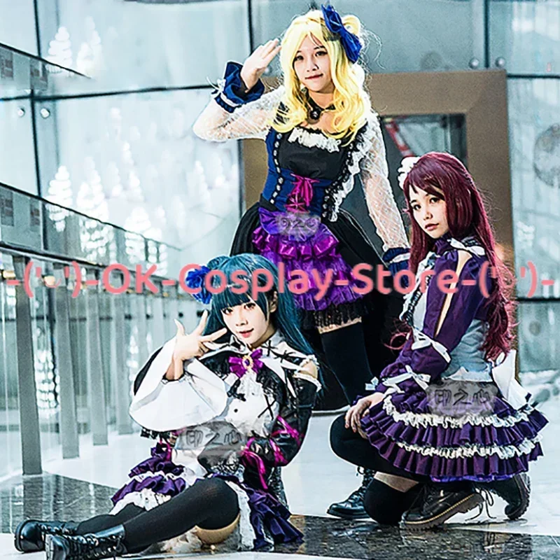 Love Live Sunshine Aqours Guilty Kiss Strawberry Trapper Riko Mari Yoshiko Cosplay Costume Punk Dress Halloween Carnival Uniform