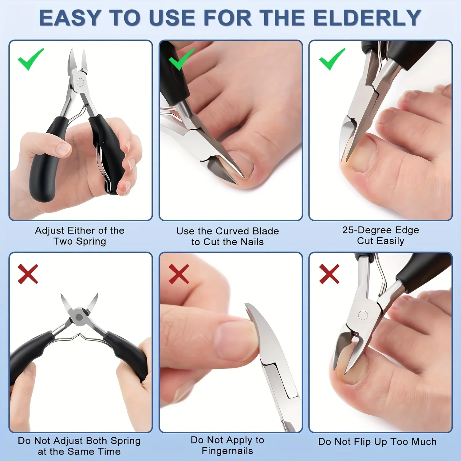 Heavy-Duty Professional Nail Clipper Suitable for Thick Toenails and Ingrown Nails Stainless Steel Blade, Splash-Proof Design