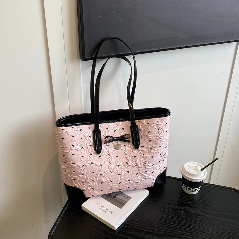Sewing Thread Shoulder Bags Zipper Large Capacity Women's Bags Solid Color 2025 Hot Sale Fashionable High Quality Tote Bags