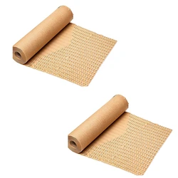 Rollo de papel móvil de 12 pulgadas X 98 pies, envoltura de amortiguación de panal ecológico, embalaje Kraft protector, 2 rollos