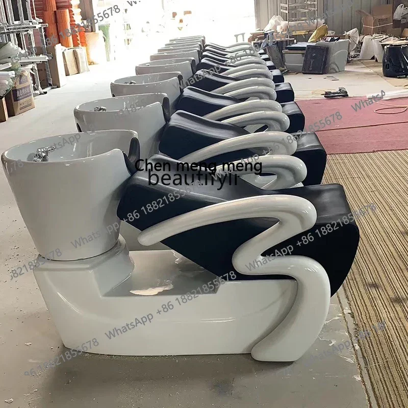 S7486 ss كرسي شامبو لصالون الحلاقة، سرير فلاشينغ، صالون شعر بسيط شبه مستلق #1